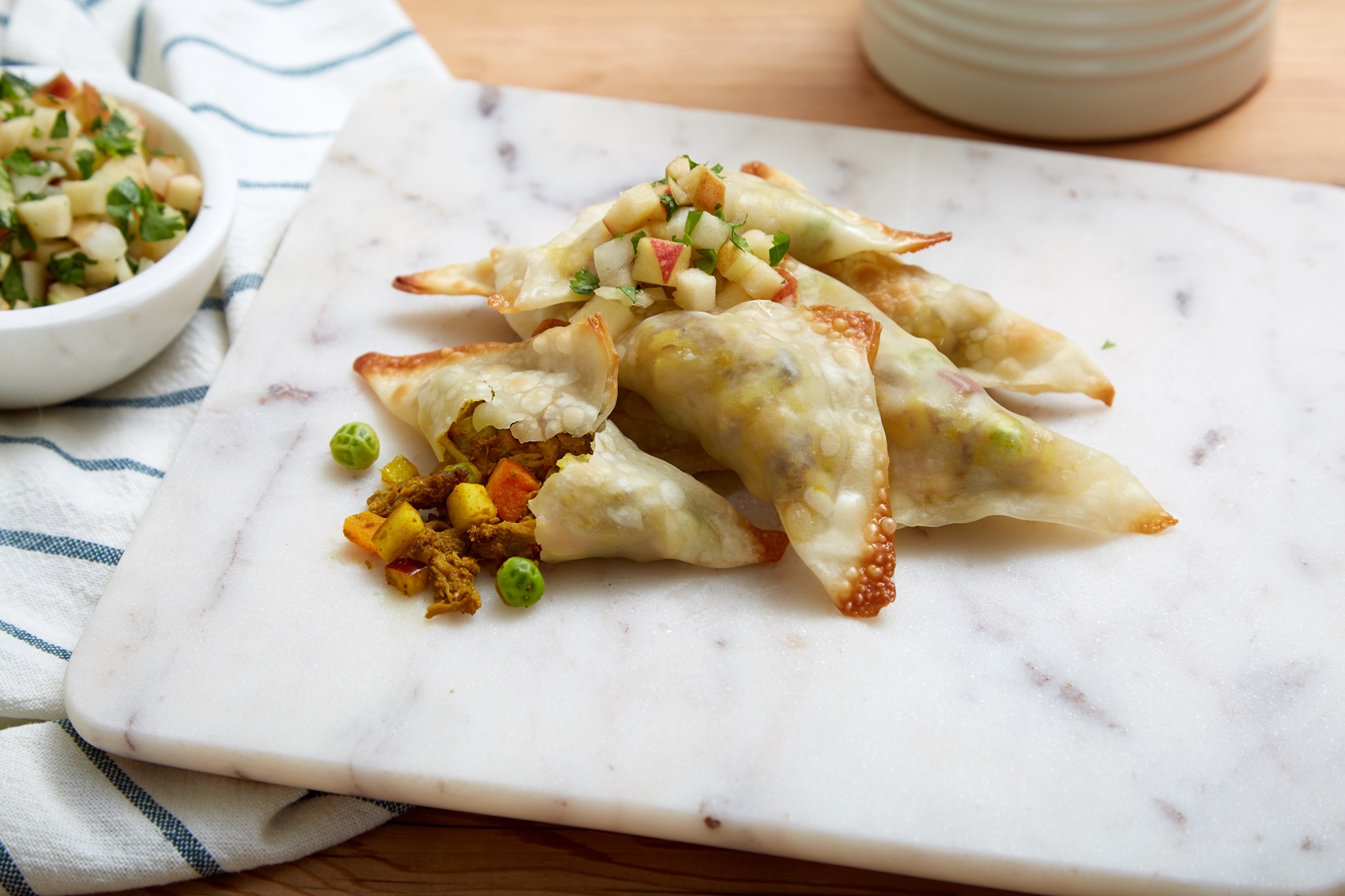 Beef and Apple Samosas with Apple Chutney Dip