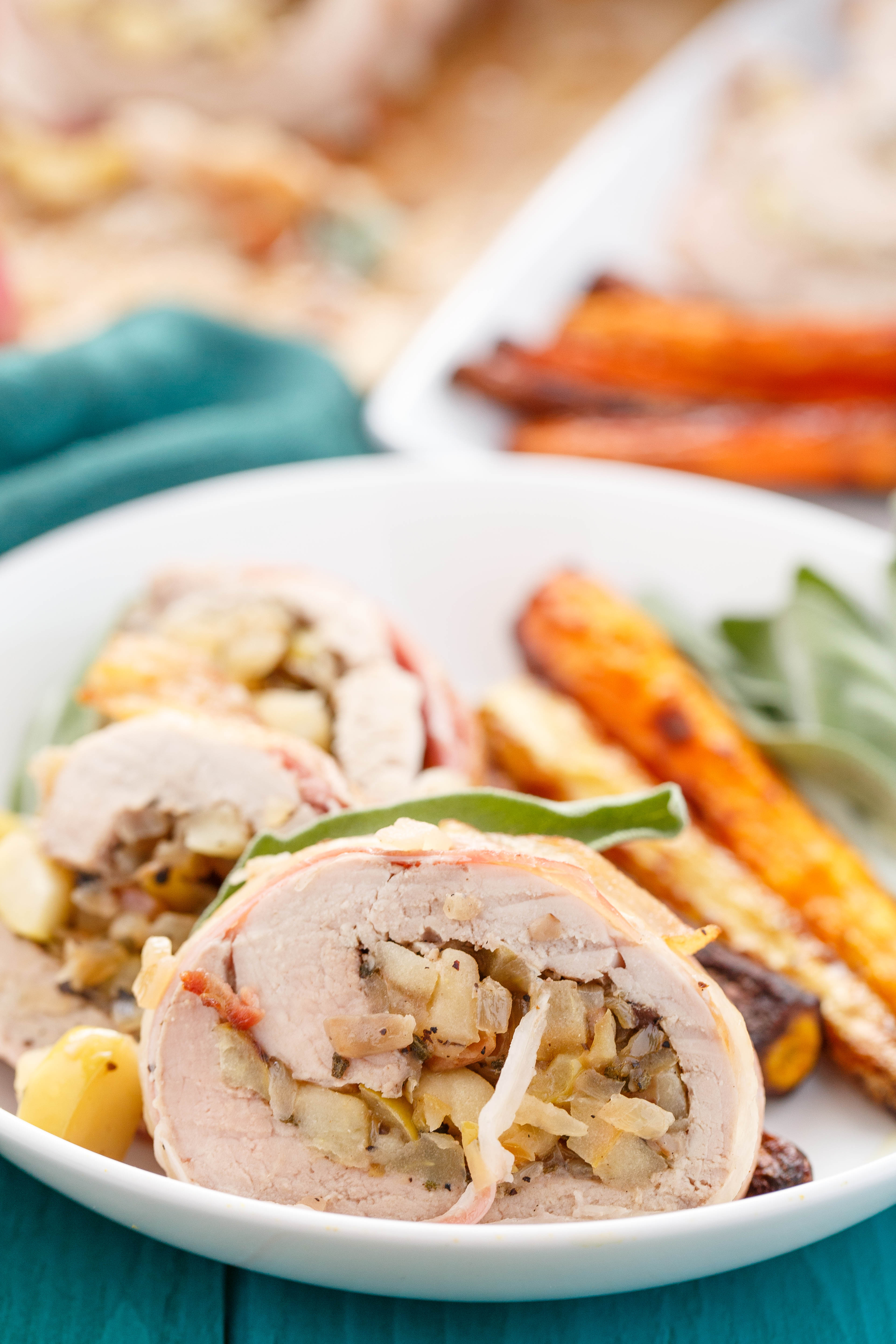 Apple Stuffed Bacon Wrapped Pork Tenderloin