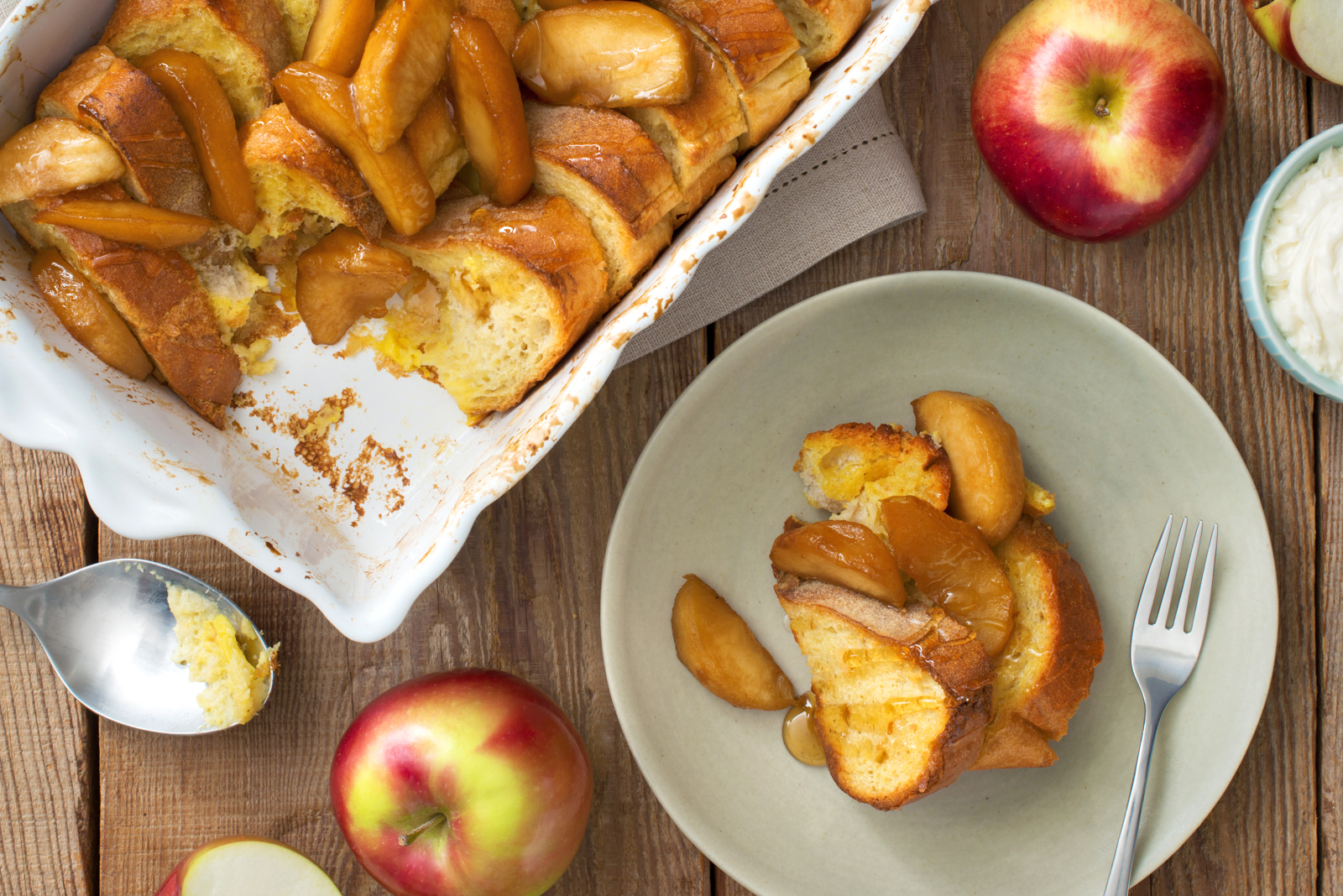 Baked French Toast with Cider Glazed Apples