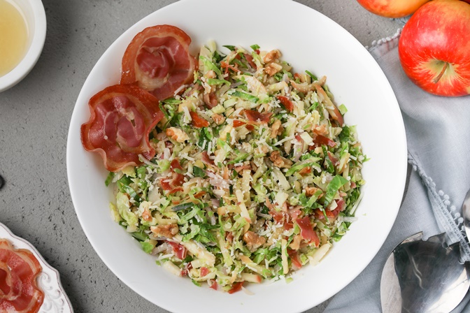 Warm Apple, Bacon & Brussels Sprout Salad